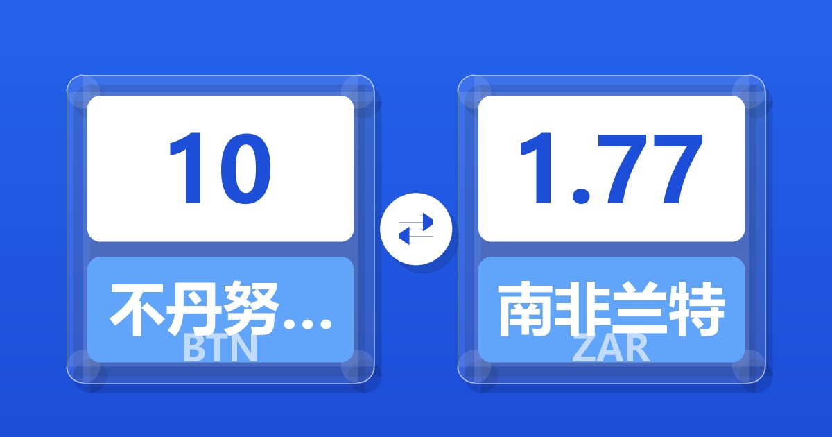 10不丹努尔特鲁姆兑南非兰特