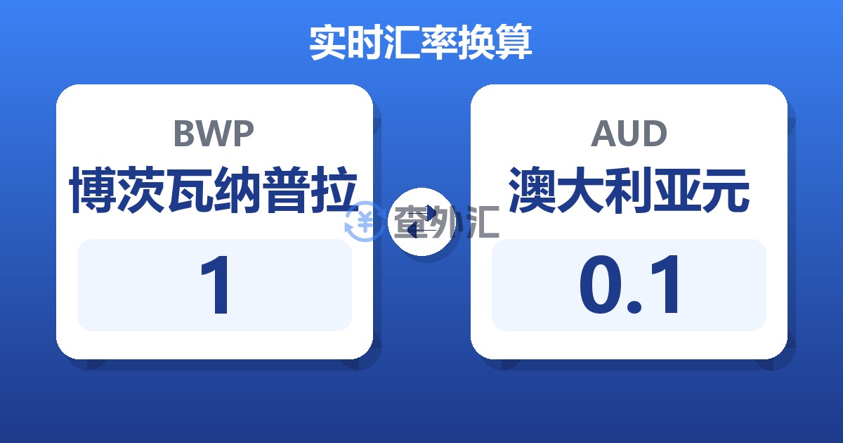 1博茨瓦纳普拉兑澳大利亚元