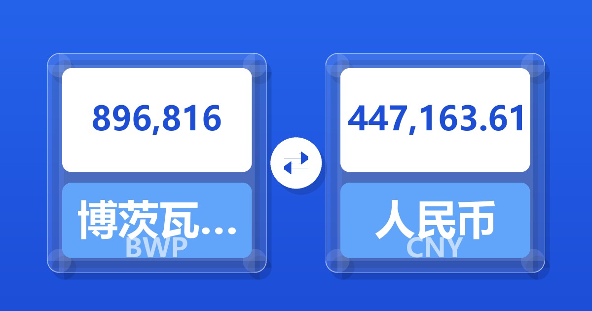 896,816博茨瓦纳普拉兑人民币