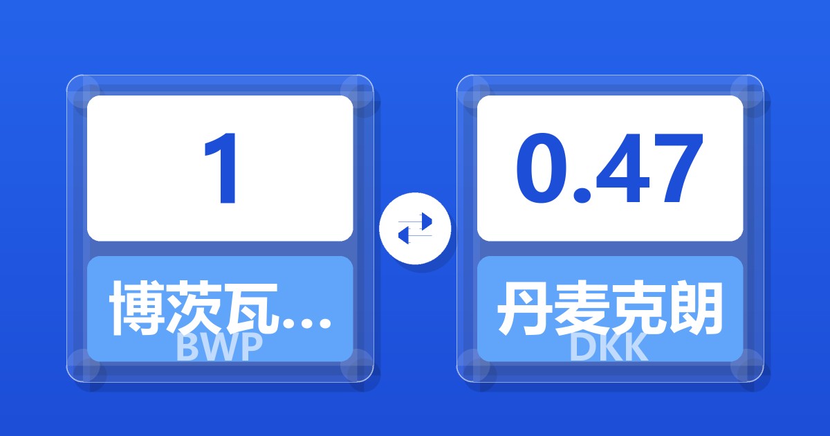 1博茨瓦纳普拉兑丹麦克朗