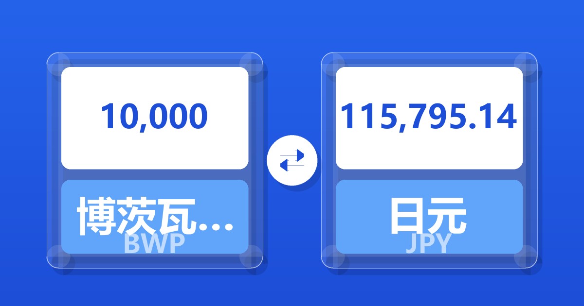10,000博茨瓦纳普拉兑日元
