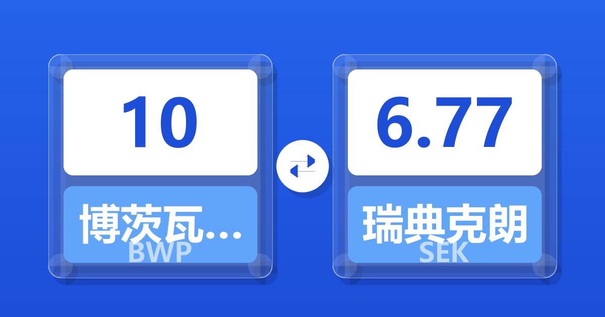 10博茨瓦纳普拉兑瑞典克朗