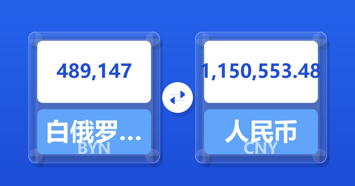 489,147白俄罗斯卢布兑人民币