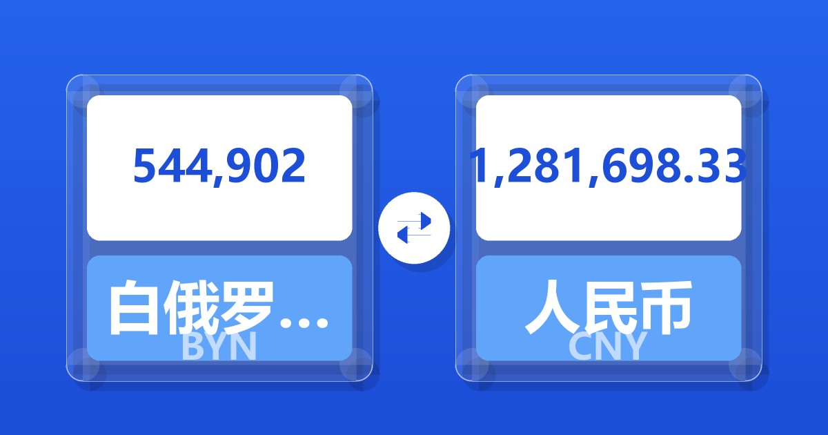 544,902白俄罗斯卢布兑人民币
