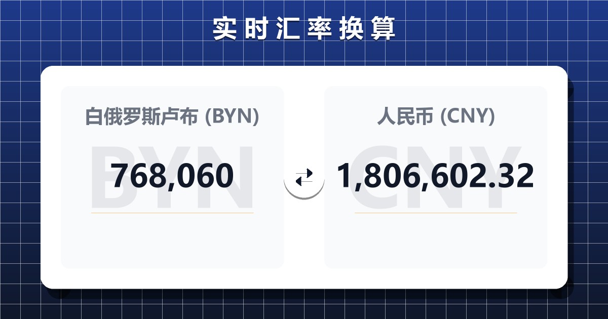 768,060白俄罗斯卢布兑人民币