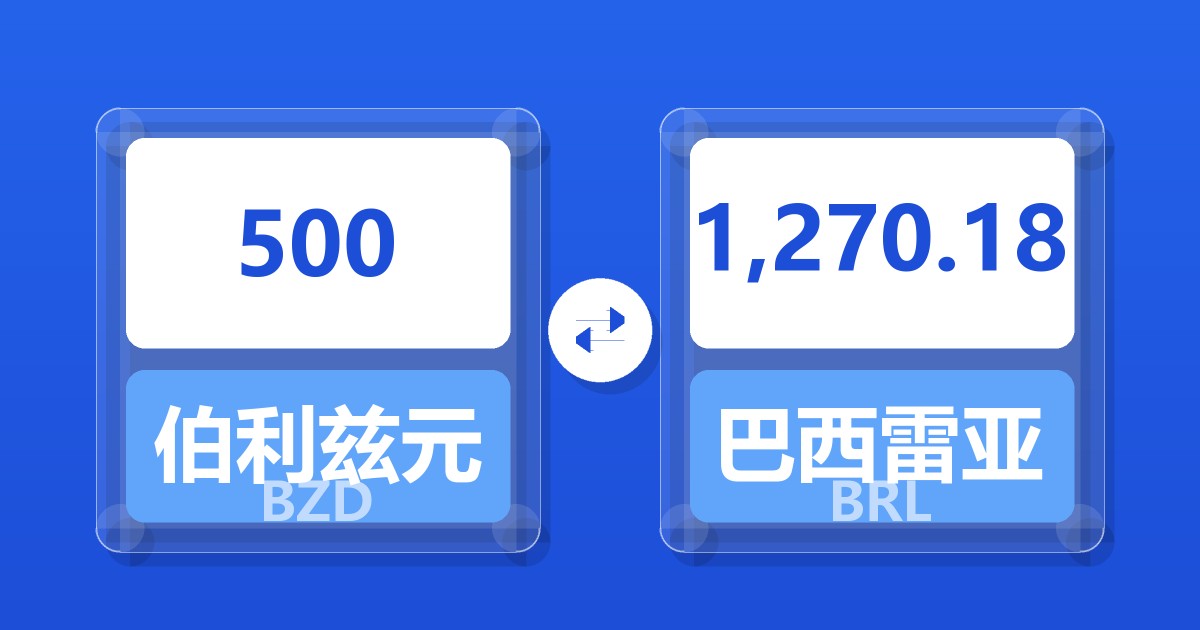 500伯利兹元兑巴西雷亚尔