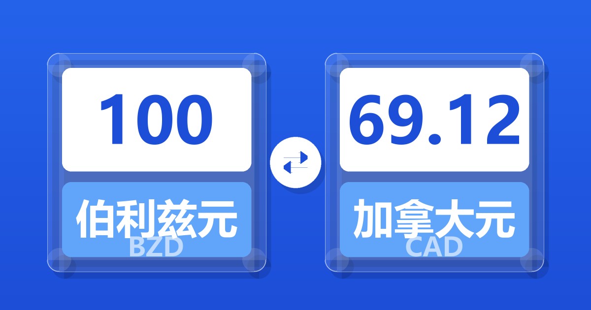 100伯利兹元兑加拿大元