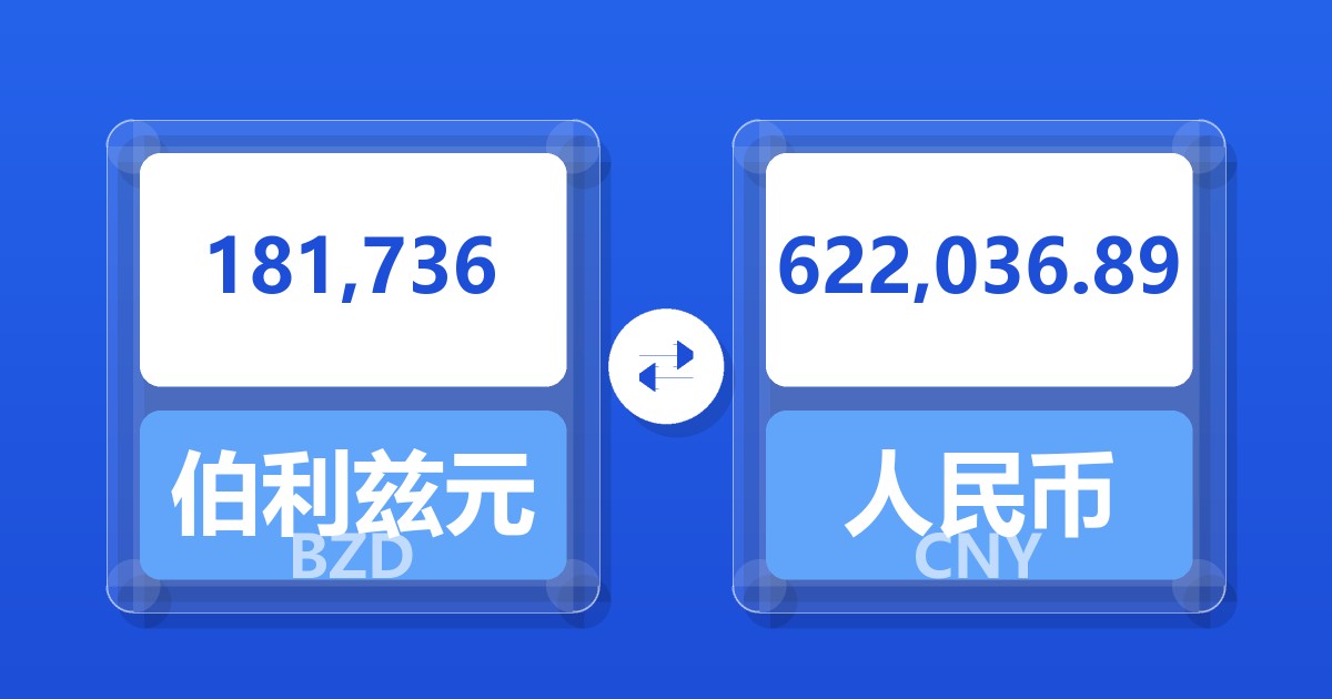 181,736伯利兹元兑人民币