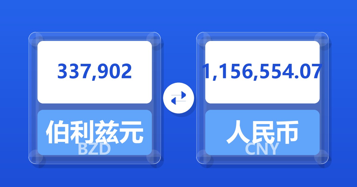 337,902伯利兹元兑人民币
