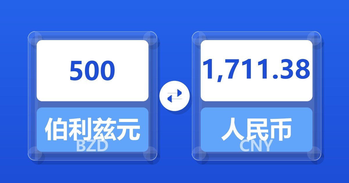 500伯利兹元兑人民币