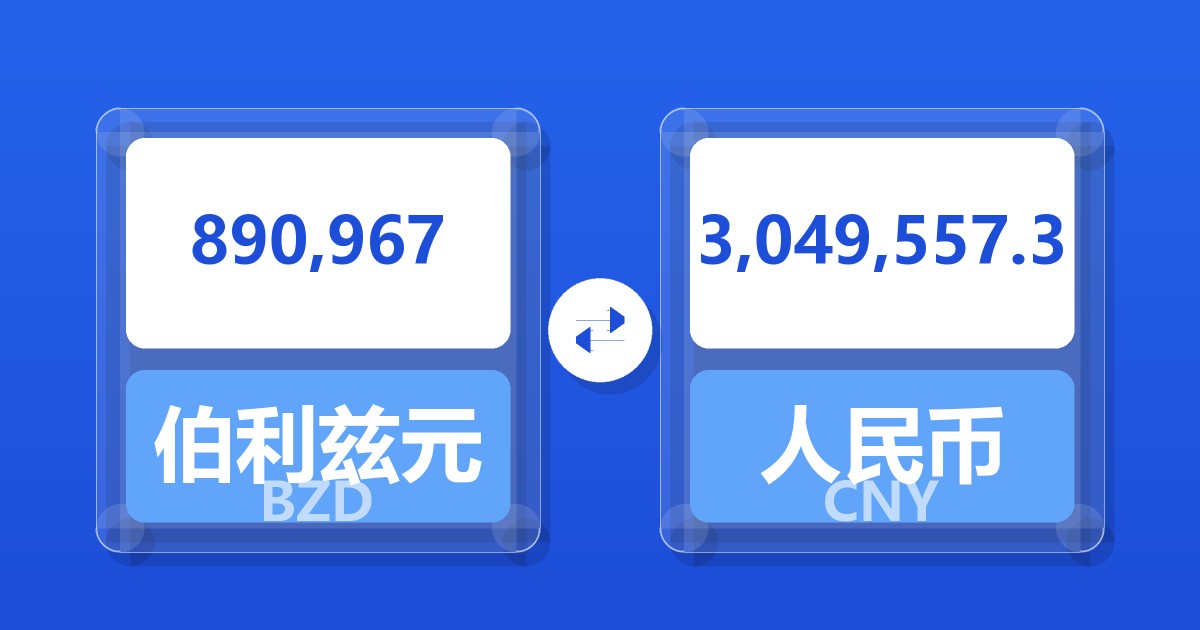 890,967伯利兹元兑人民币
