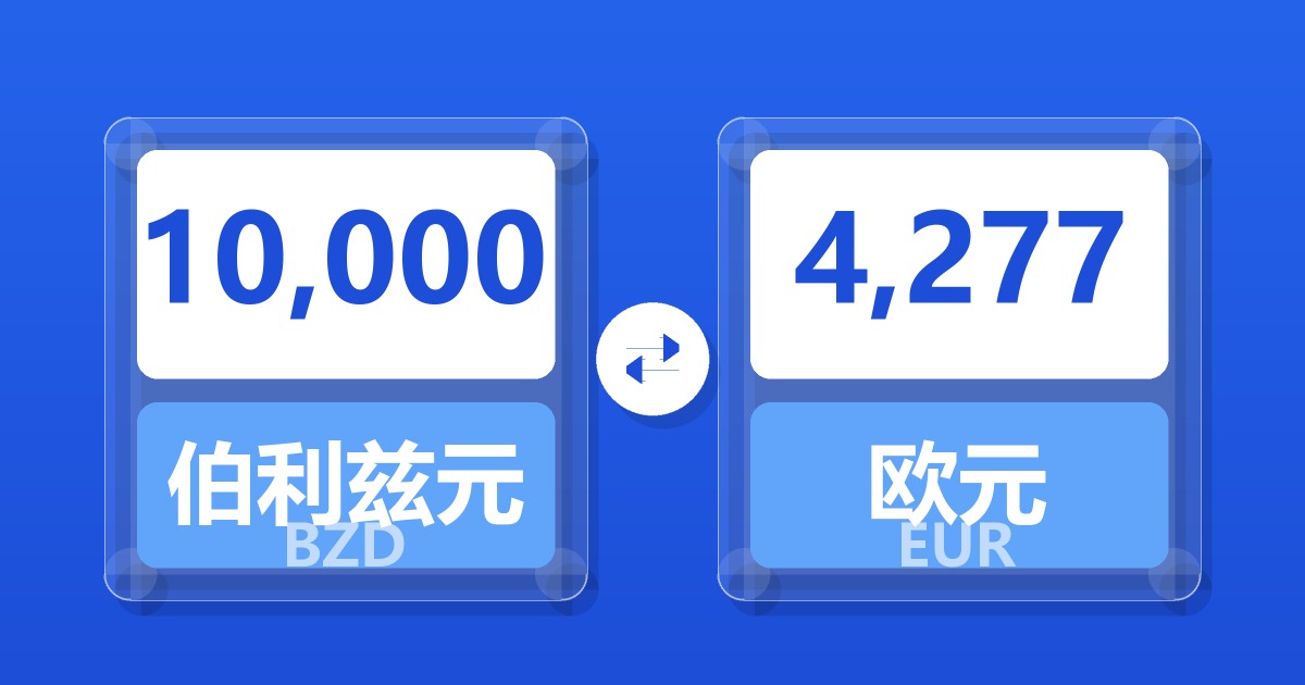 10,000伯利兹元兑欧元