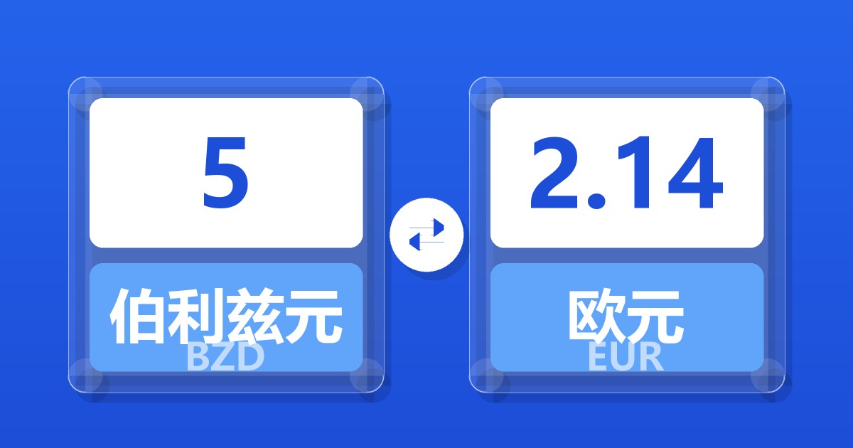 5伯利兹元兑欧元