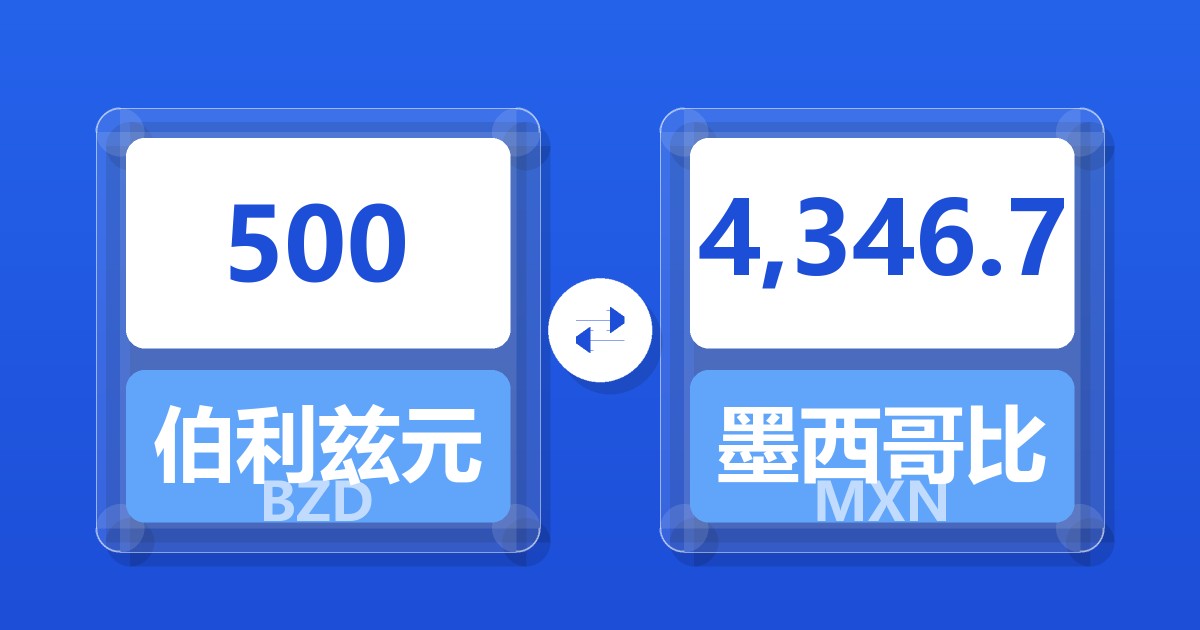 500伯利兹元兑墨西哥比索