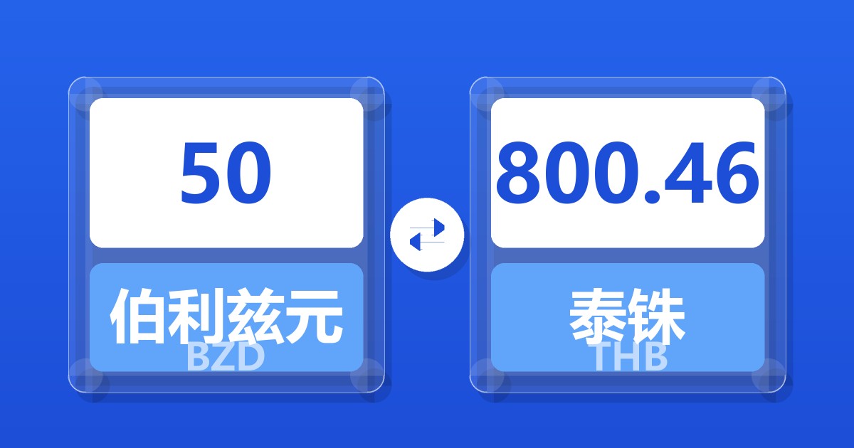 50伯利兹元兑泰铢