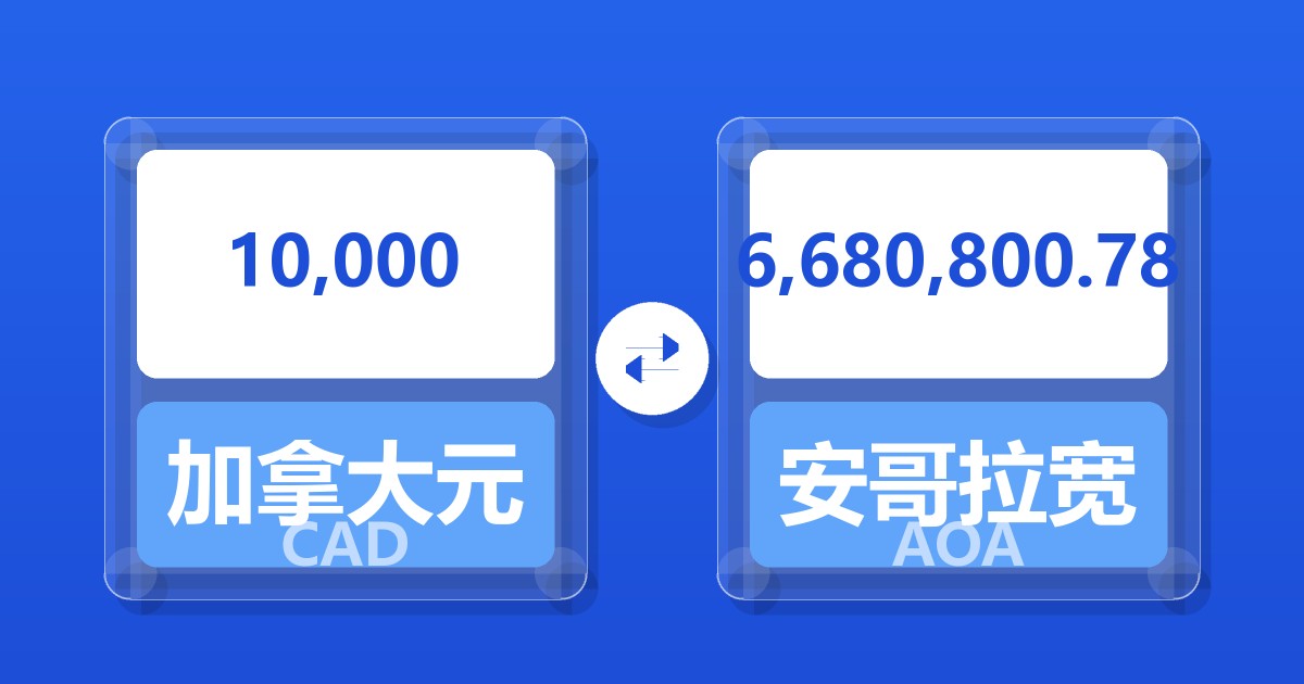 10,000加拿大元兑安哥拉宽扎