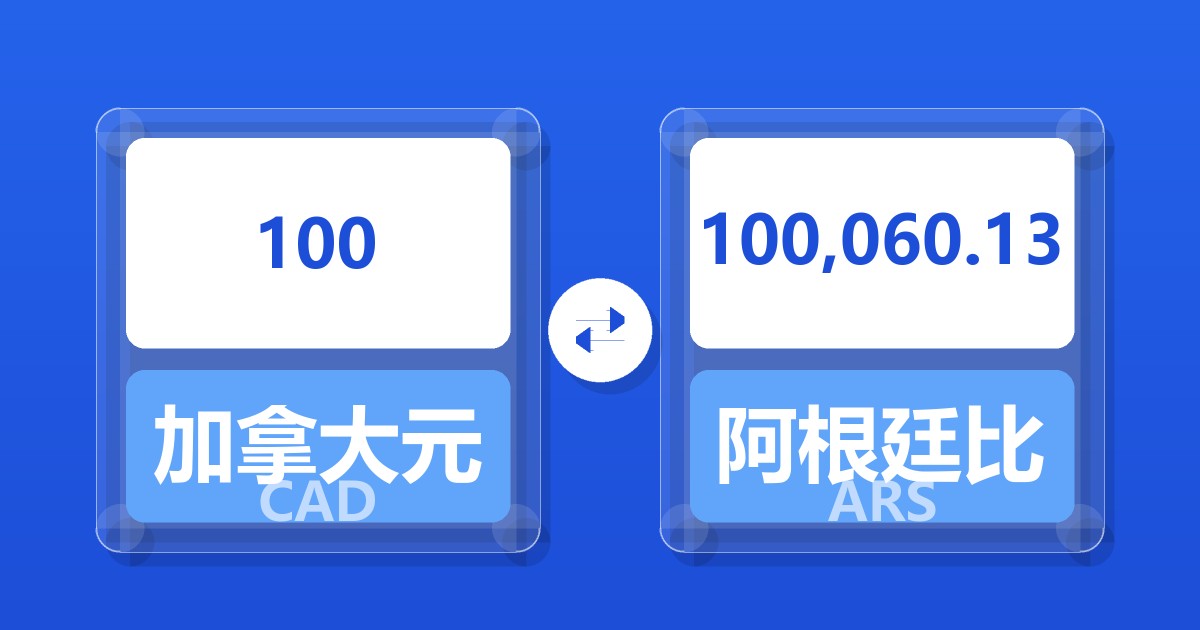 100加拿大元兑阿根廷比索
