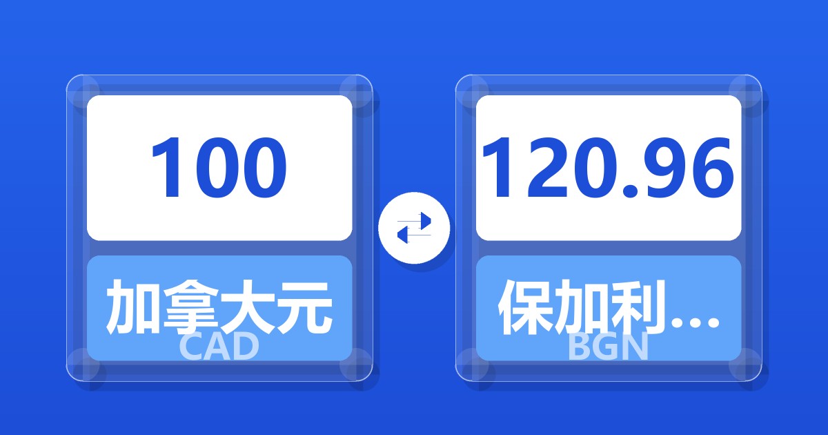 100加拿大元兑保加利亚列弗