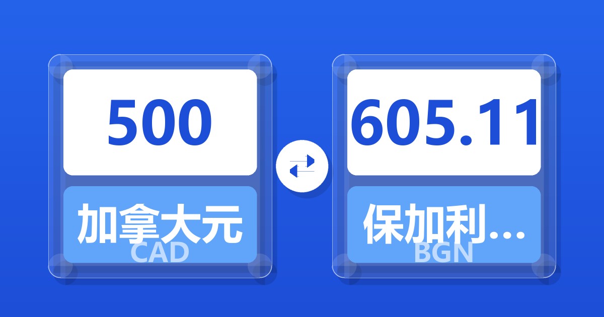 500加拿大元兑保加利亚列弗