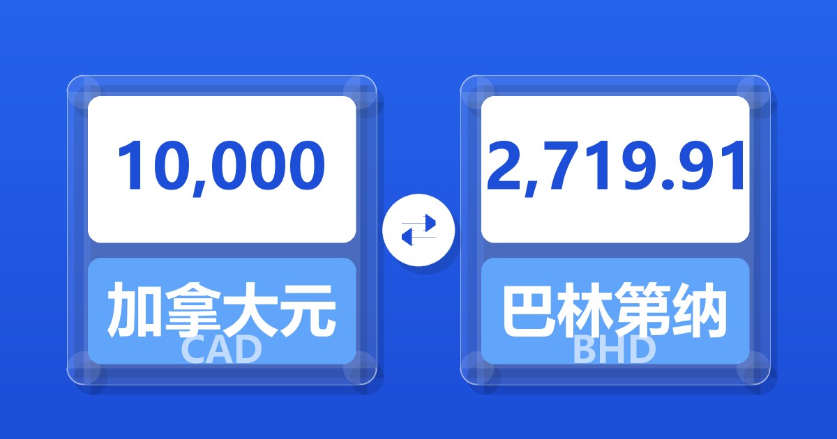 10,000加拿大元兑巴林第纳尔