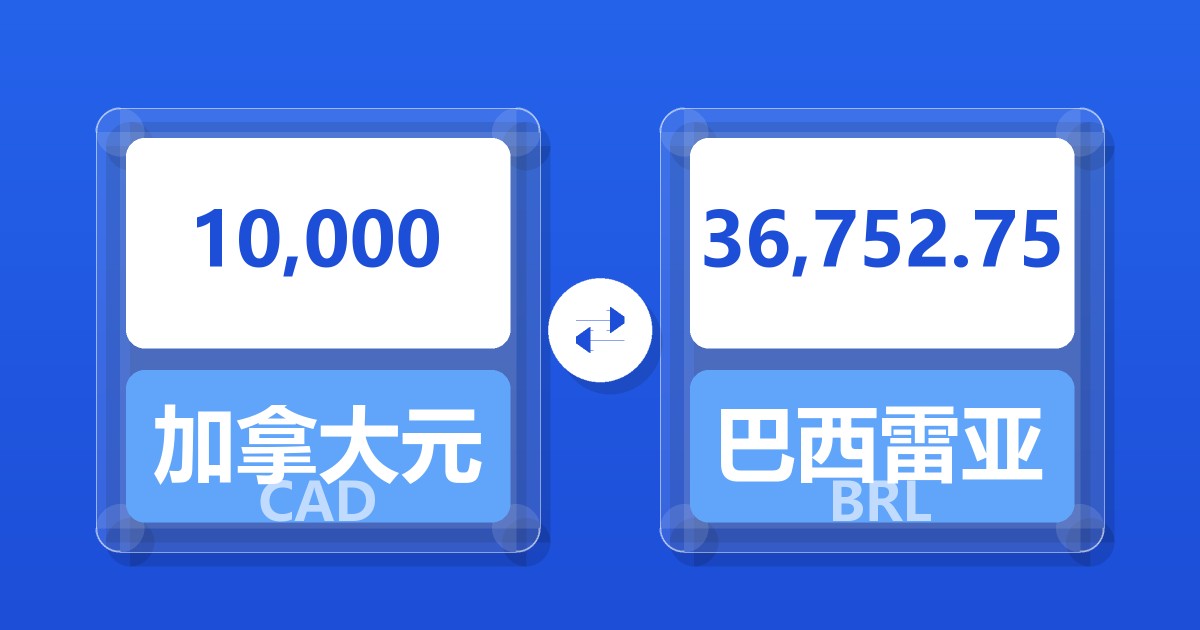 10,000加拿大元兑巴西雷亚尔