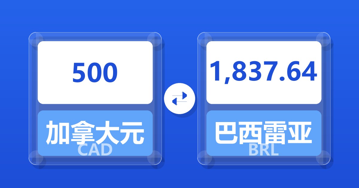 500加拿大元兑巴西雷亚尔
