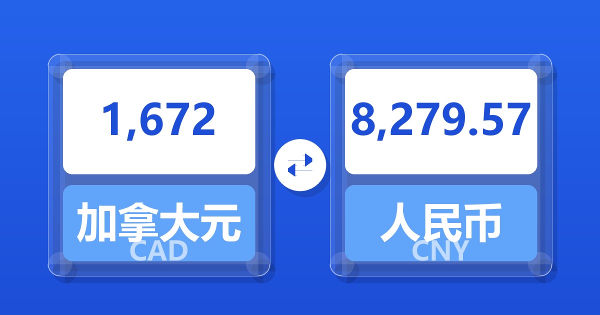 1,672加拿大元兑人民币