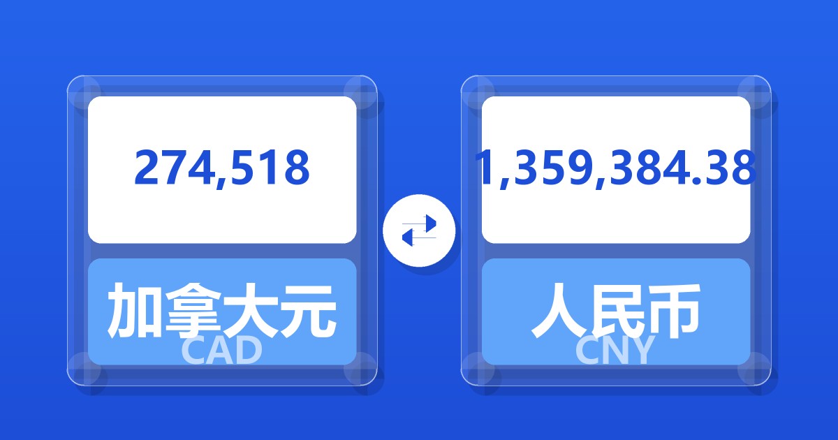 274,518加拿大元兑人民币