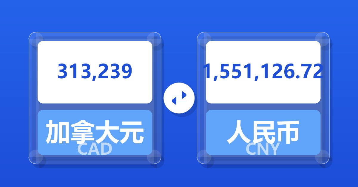 313,239加拿大元兑人民币