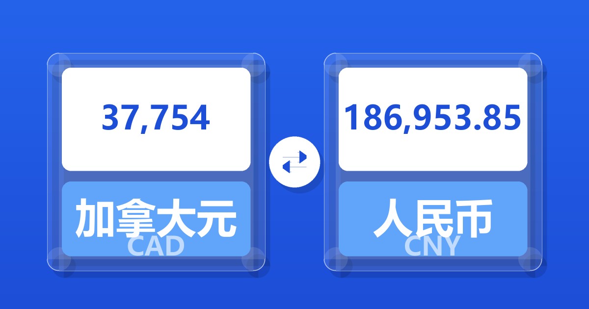 37,754加拿大元兑人民币