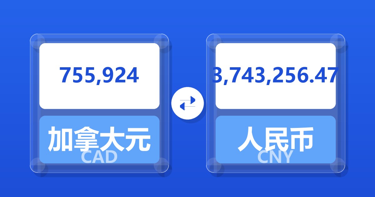755,924加拿大元兑人民币
