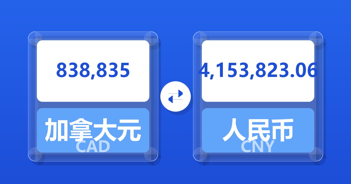 838,835加拿大元兑人民币