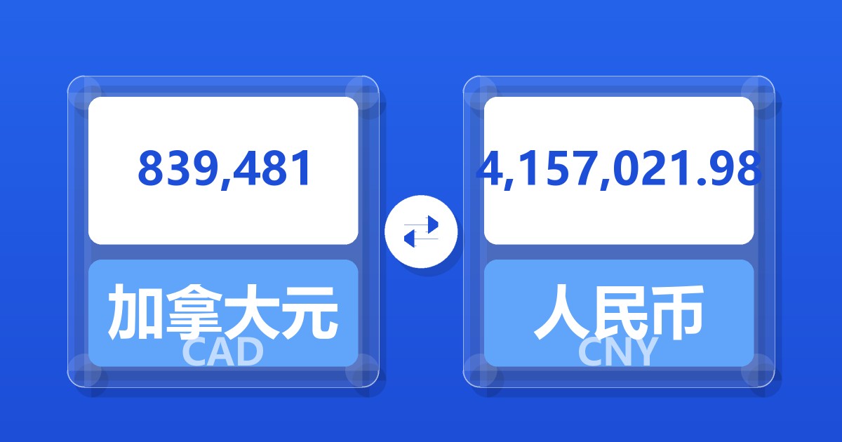 839,481加拿大元兑人民币