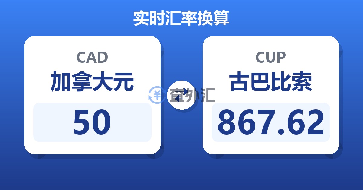 50加拿大元兑古巴比索