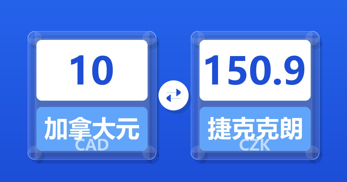 10加拿大元兑捷克克朗