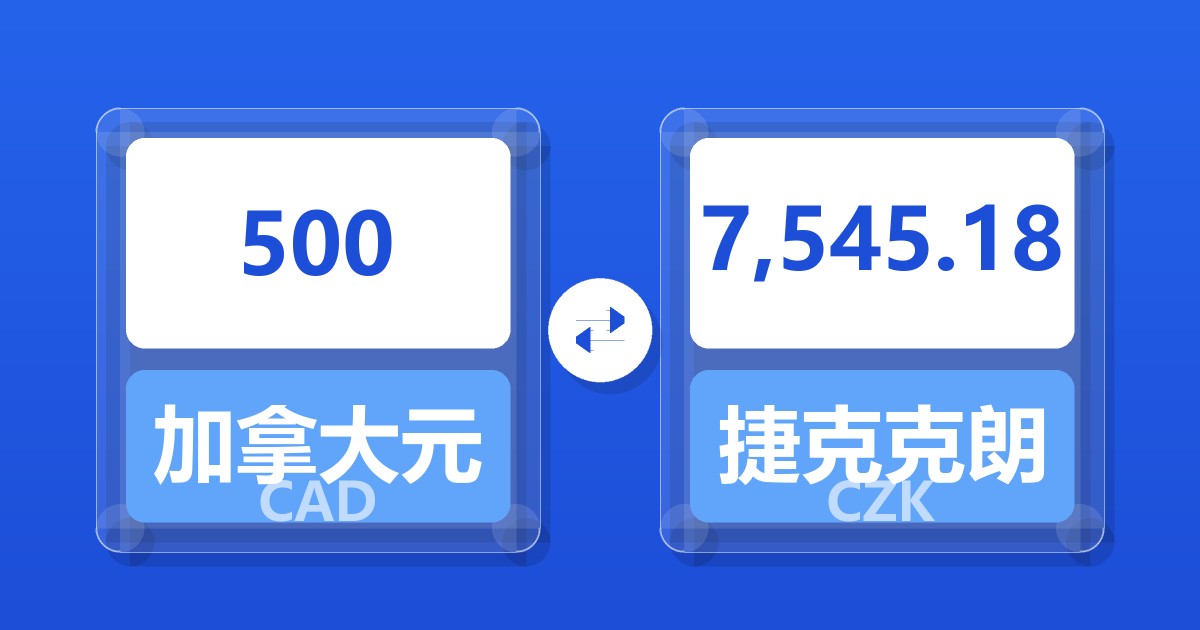 500加拿大元兑捷克克朗