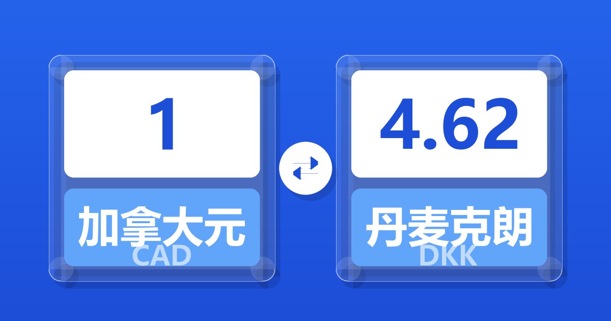 1加拿大元兑丹麦克朗