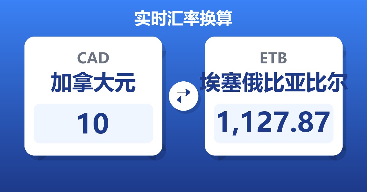 10加拿大元兑埃塞俄比亚比尔