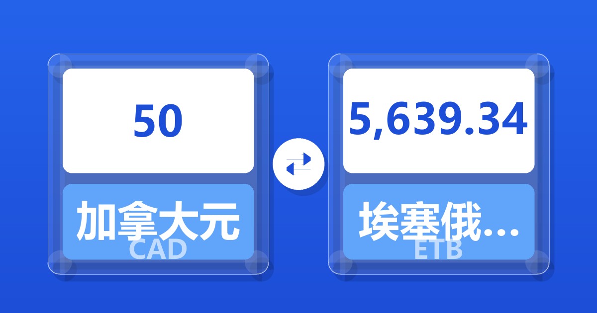 50加拿大元兑埃塞俄比亚比尔