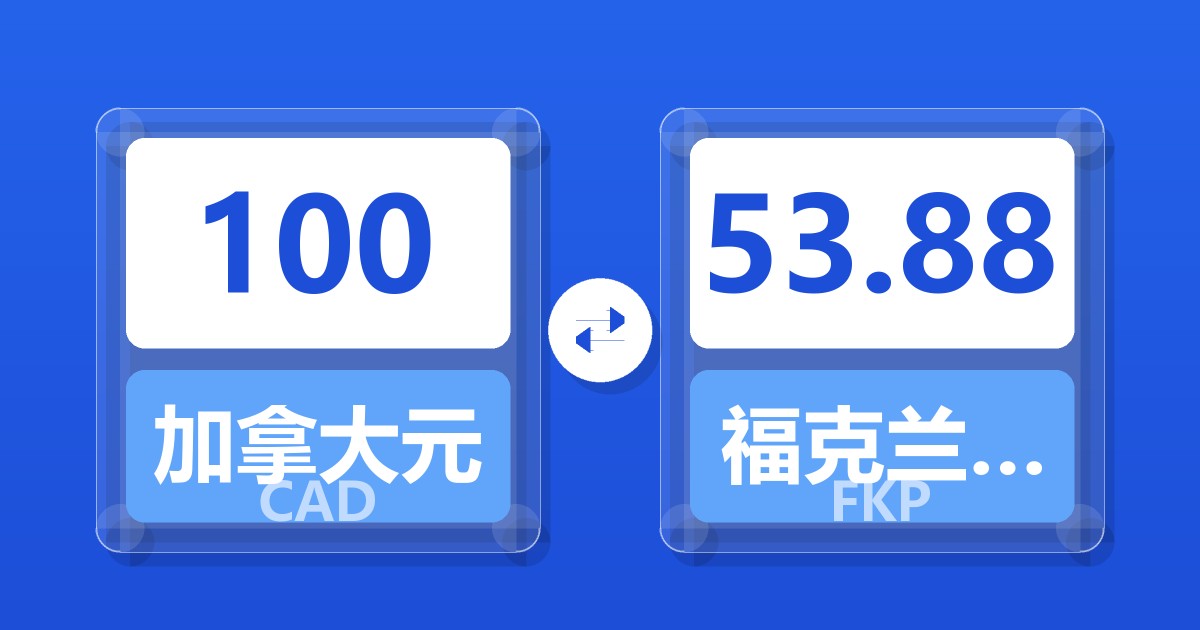 100加拿大元兑福克兰群岛镑