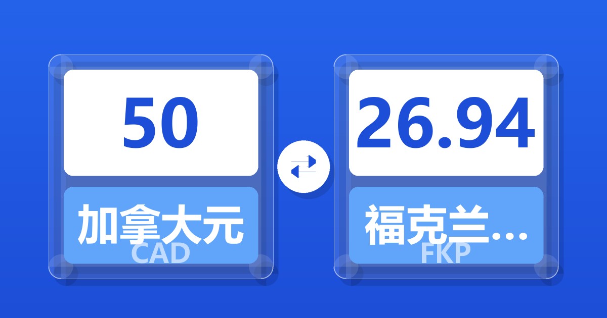 50加拿大元兑福克兰群岛镑