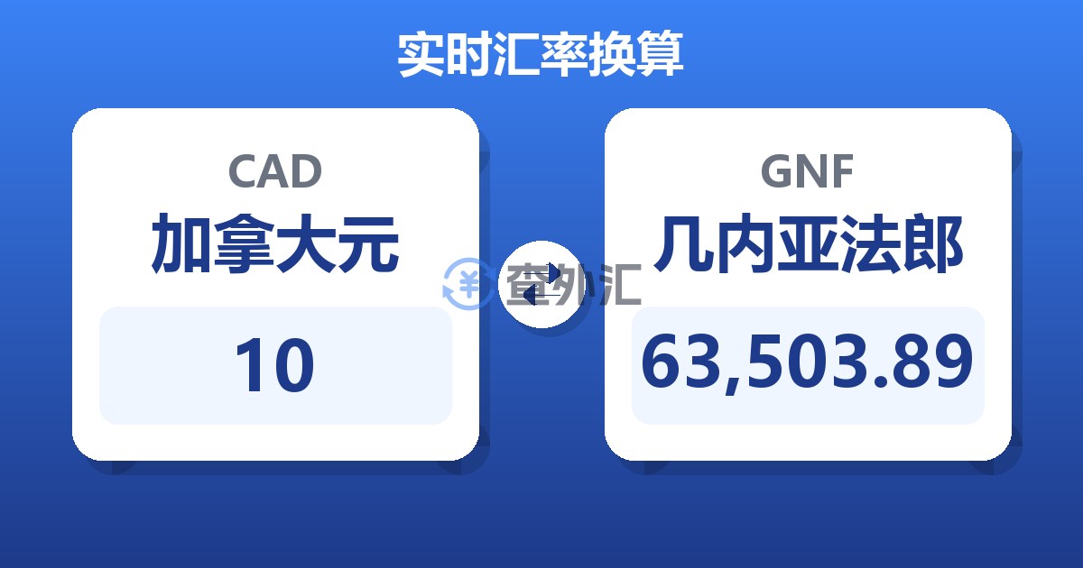 10加拿大元兑几内亚法郎