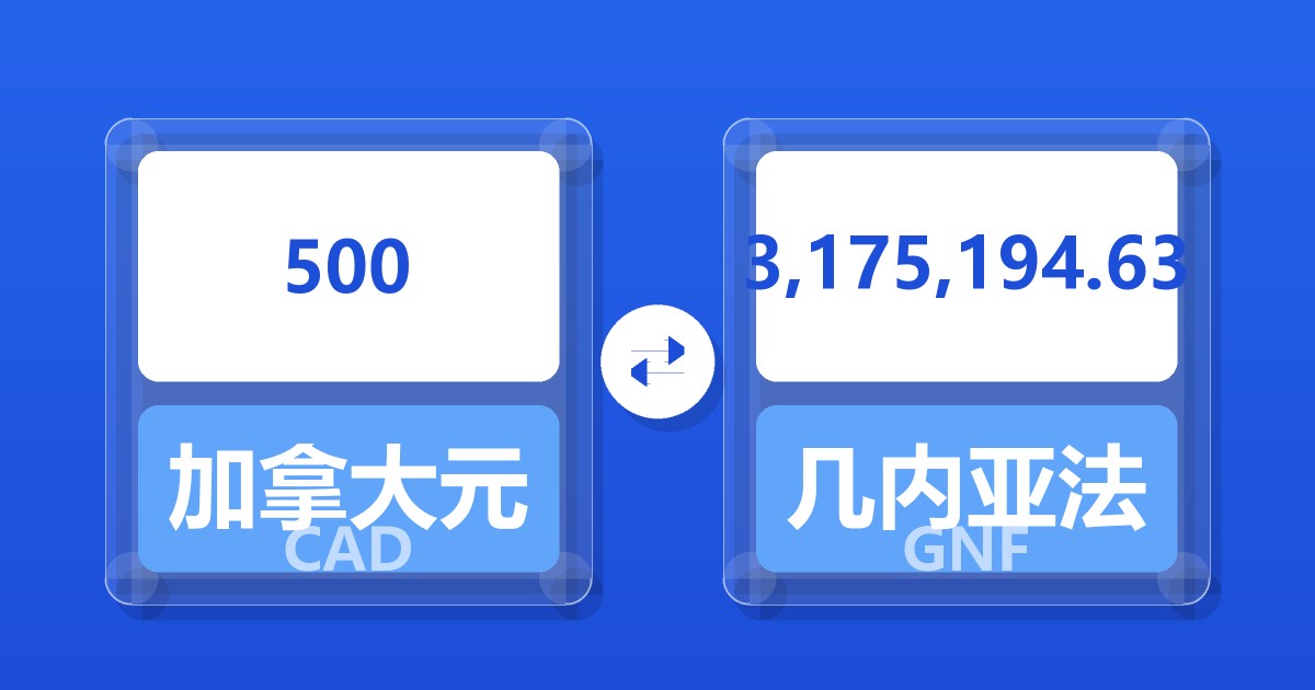 500加拿大元兑几内亚法郎