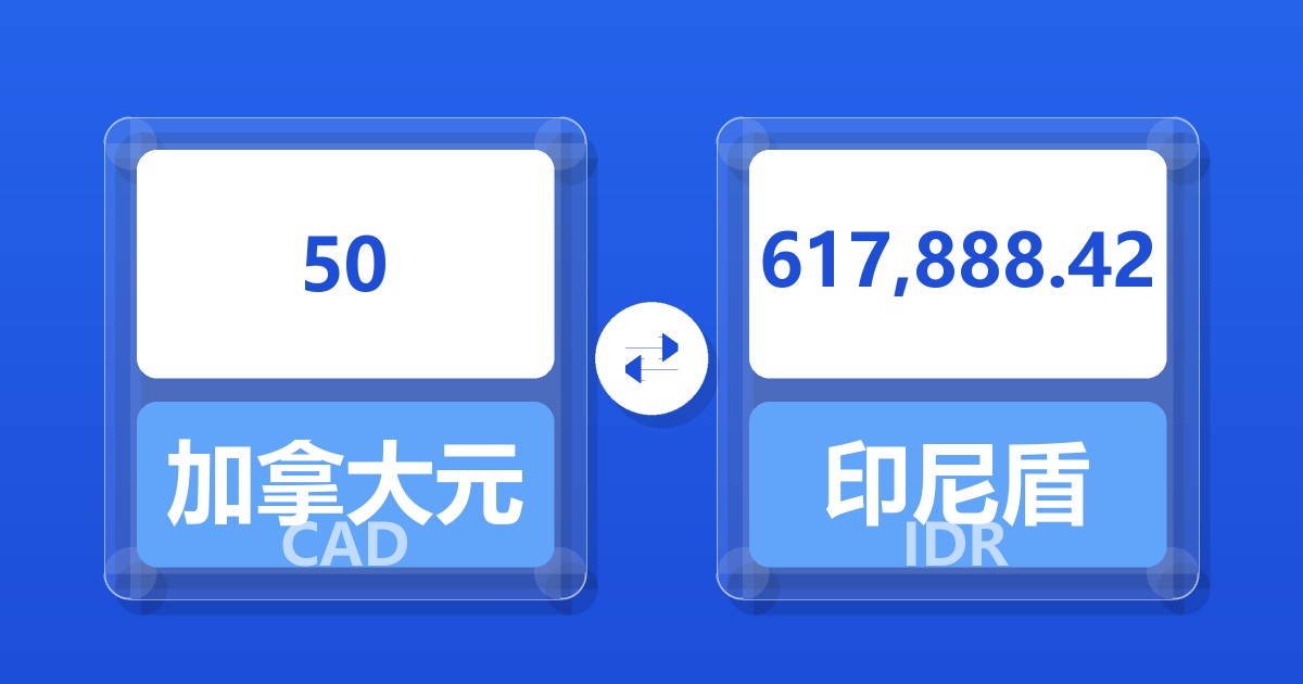 50加拿大元兑印尼盾