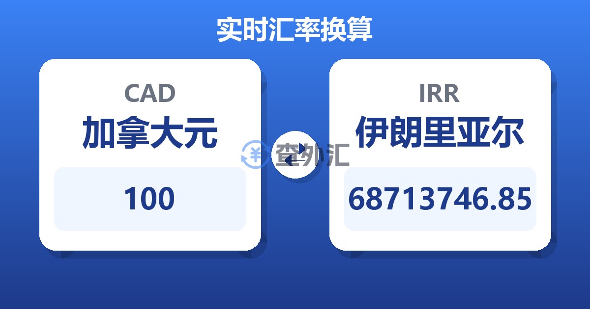 100加拿大元兑伊朗里亚尔