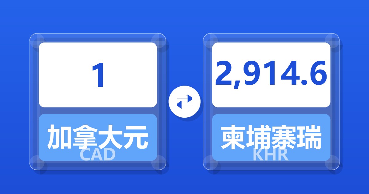 1加拿大元兑柬埔寨瑞尔