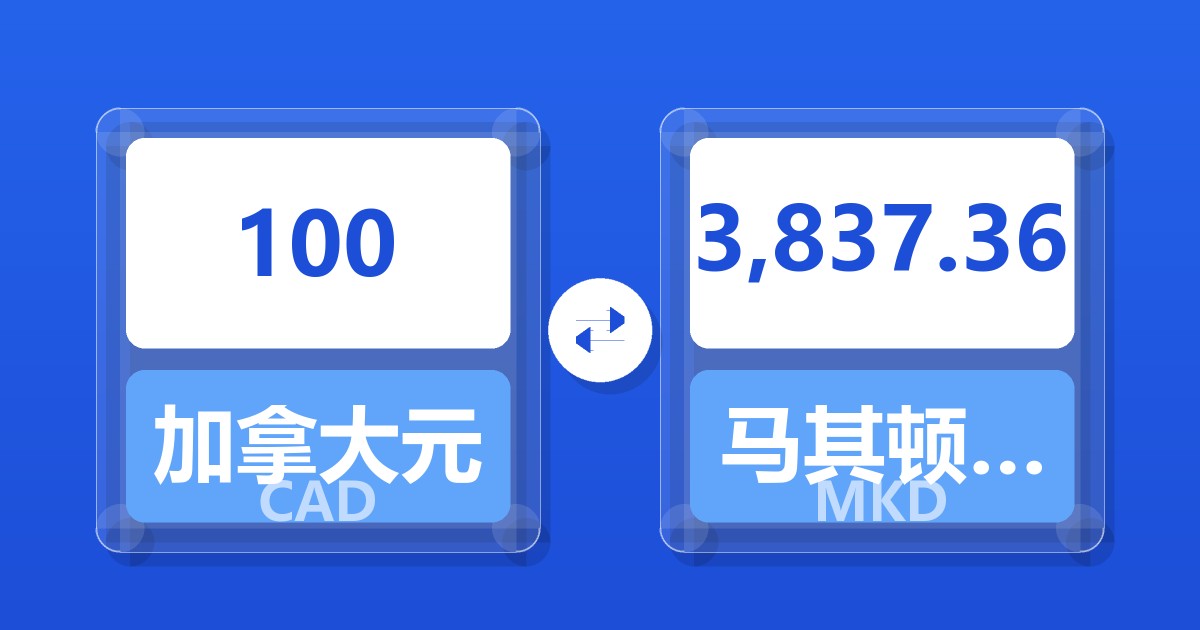 100加拿大元兑马其顿第纳尔