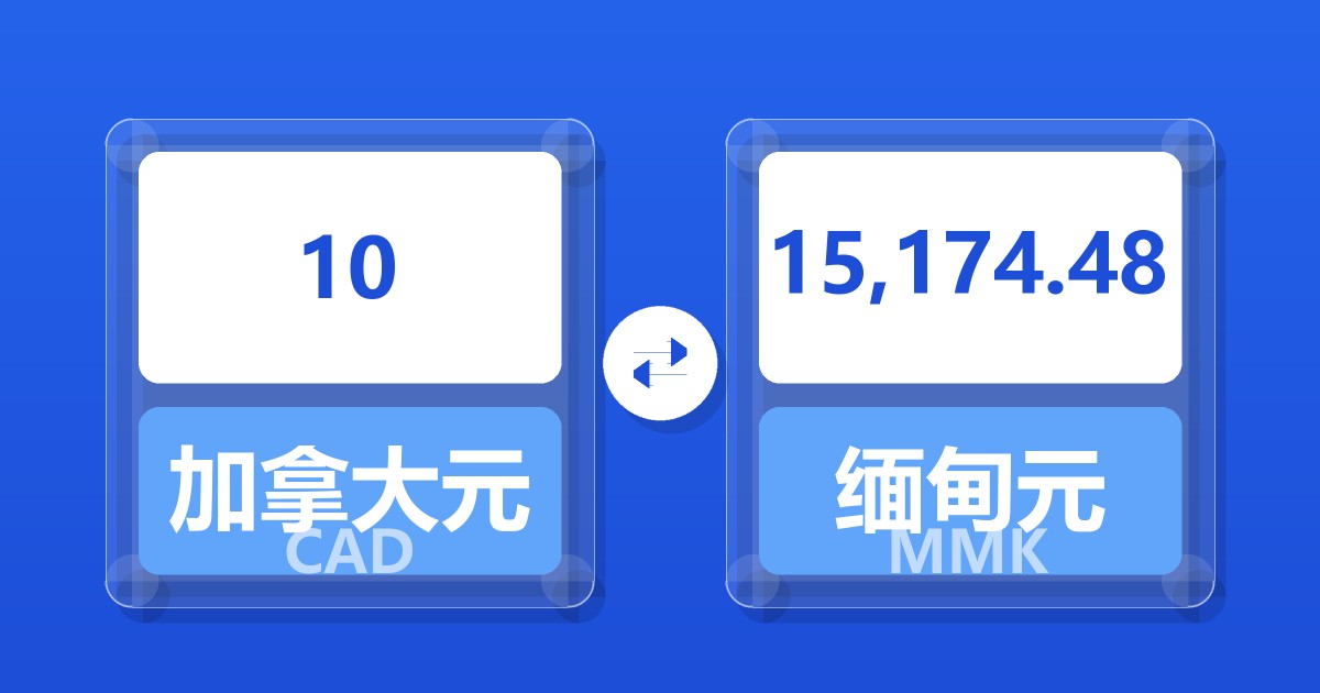 10加拿大元兑缅甸元