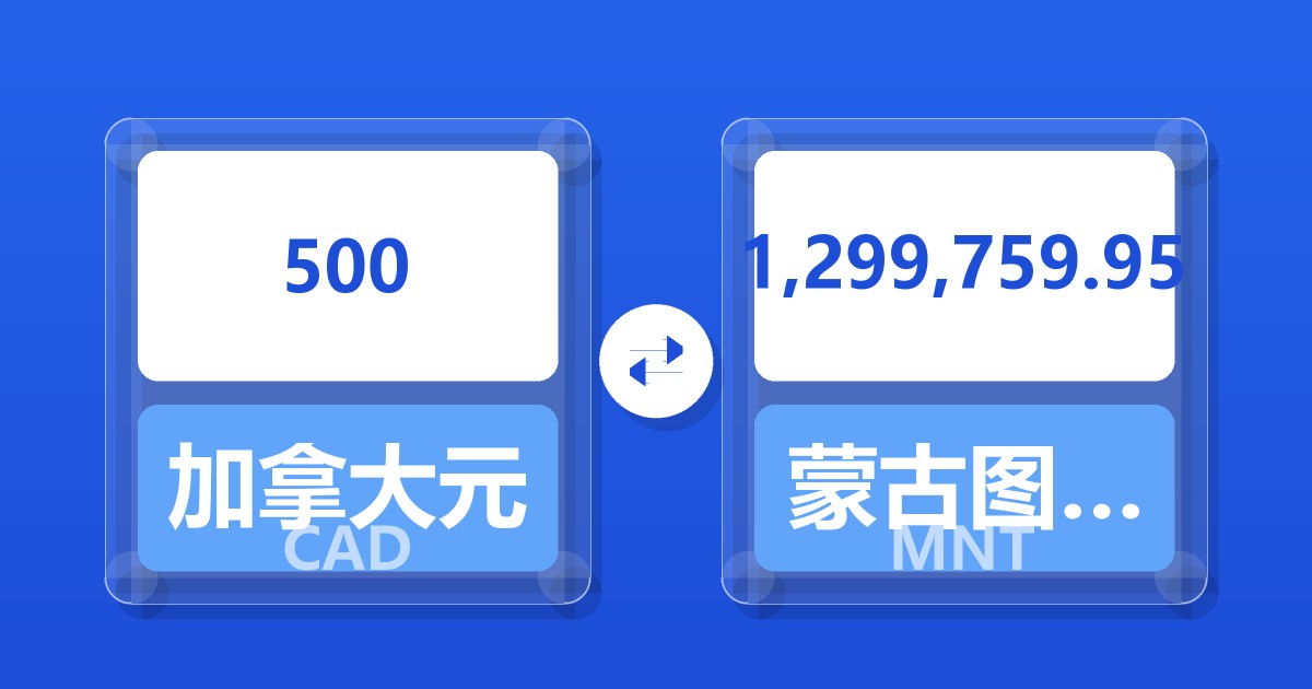 500加拿大元兑蒙古图格里克