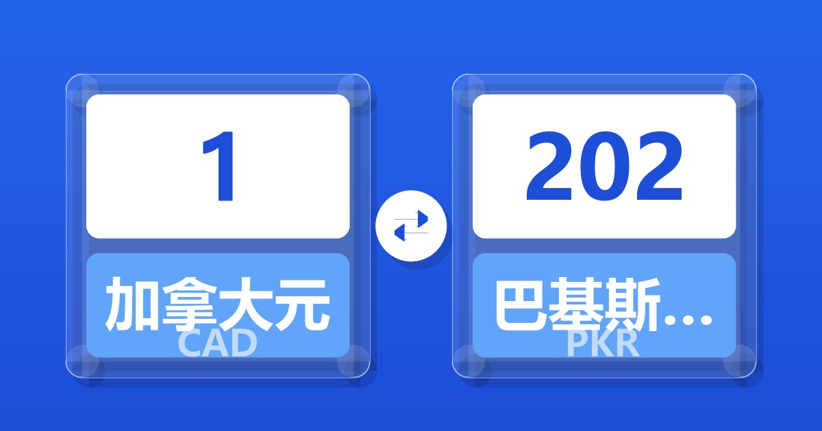 1加拿大元兑巴基斯坦卢比